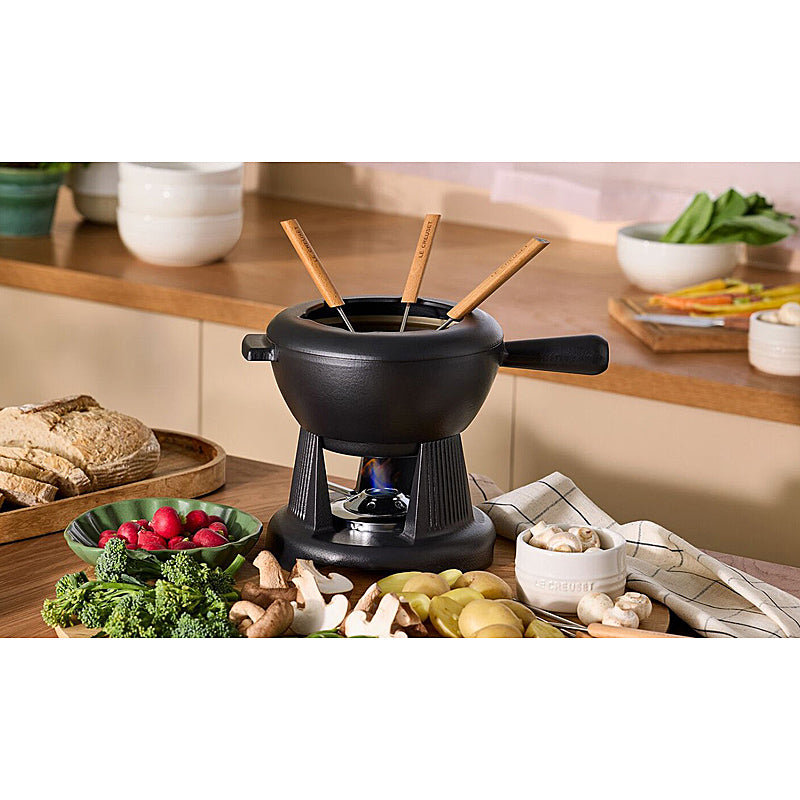 Le Creuset Käsefondue Set Mode schwarz matt