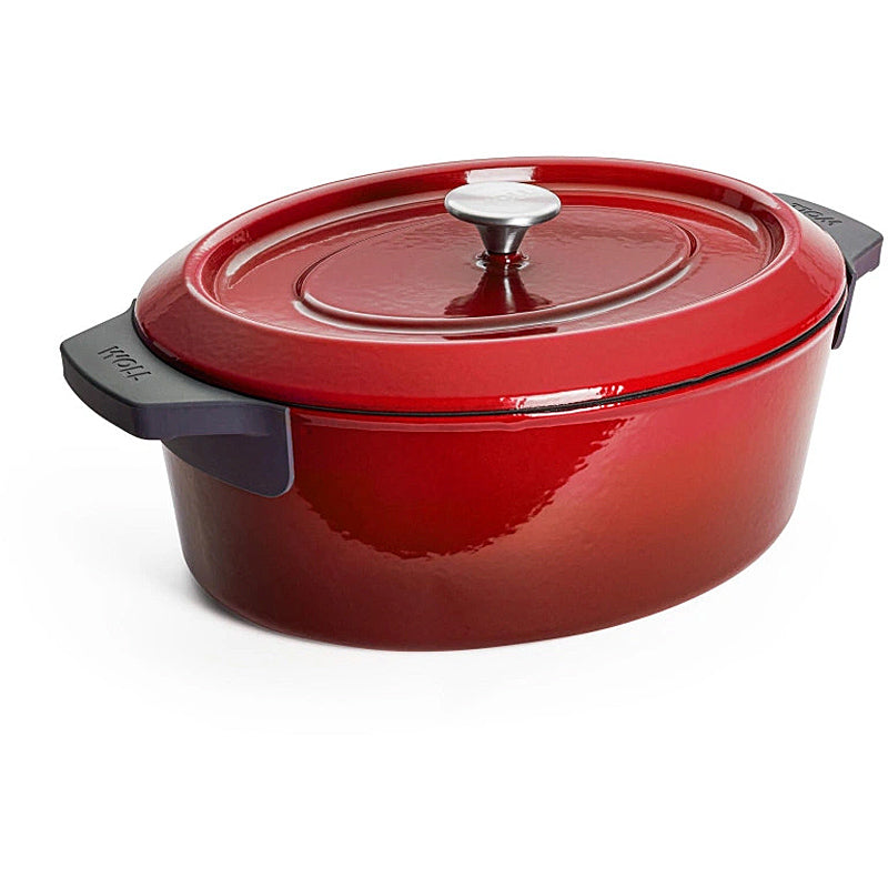 Woll Iron roaster 34x26cm cast iron with silicone handle protection 7.5l Color: Chili Red