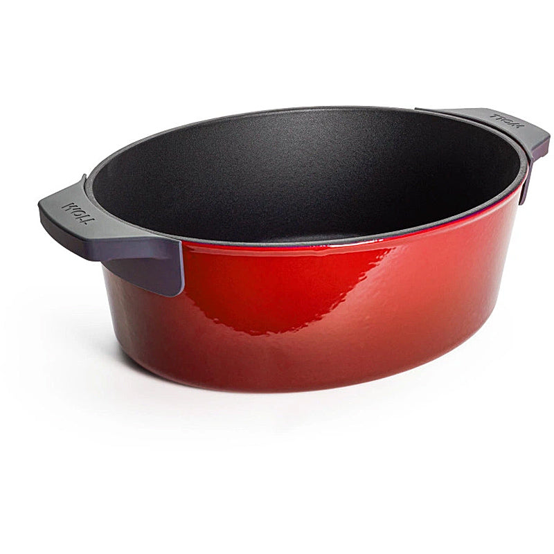 WOLL Iron Bräter 34x26cm Gusseisen mit Silikongriffschutz 7,5l Chili Red