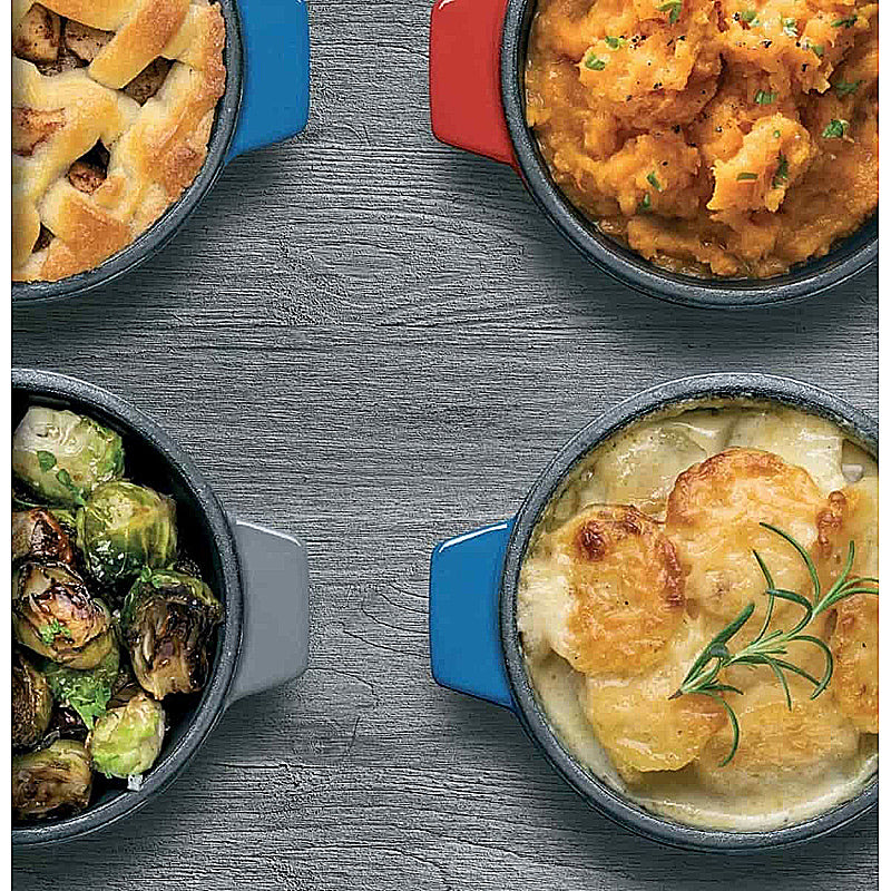 WOLL Iron Bräter 34x26cm Gusseisen mit Silikongriffschutz 7,5l Cobalt Blue