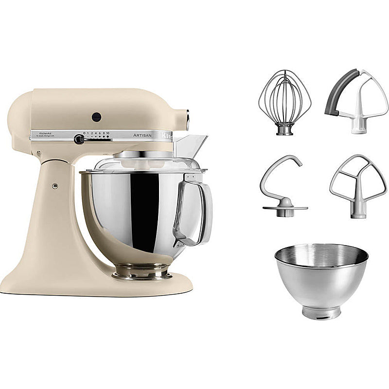 KitchenAid Artisan 5KSM175PSEFL Küchenmaschine 4,8L in Fresh Linen mit Zubehör