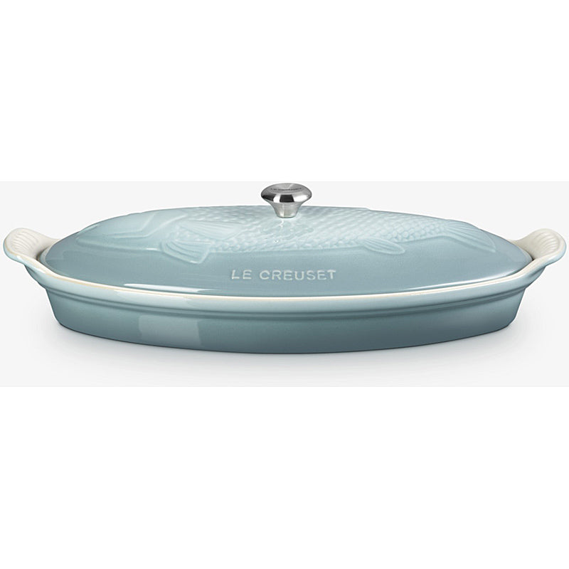 Le Creuset Fischbackform Tradition mit Deckel 34 cm Sea Salt