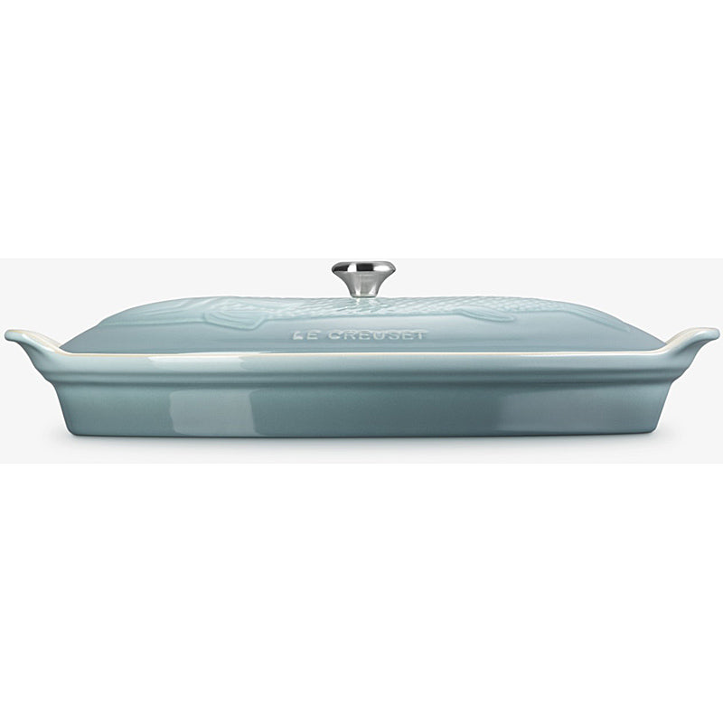 Le Creuset Fischbackform Tradition mit Deckel 34 cm Sea Salt