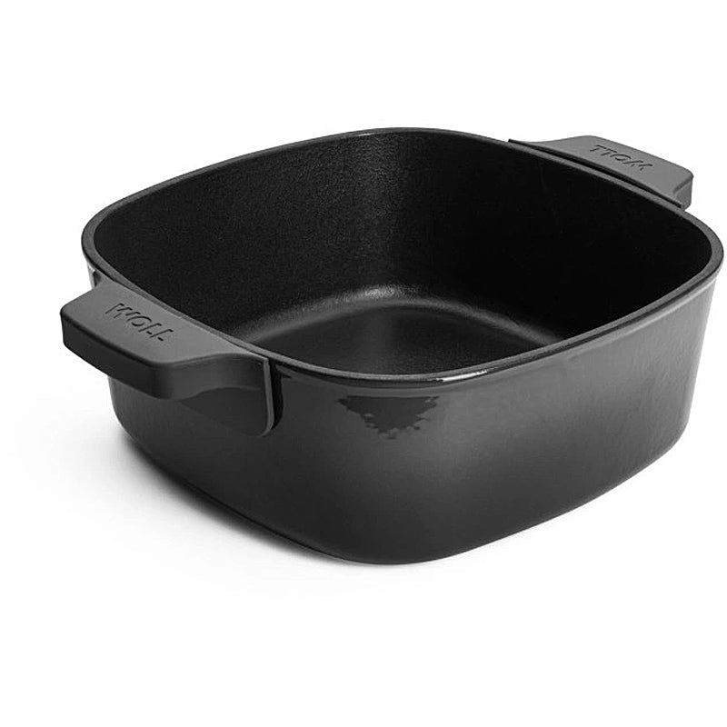 WOLL Gusskasserolle, viereckig mit Deckel, Silikongriffen - 24x24 cm 1024CI-030 Carbon Grey