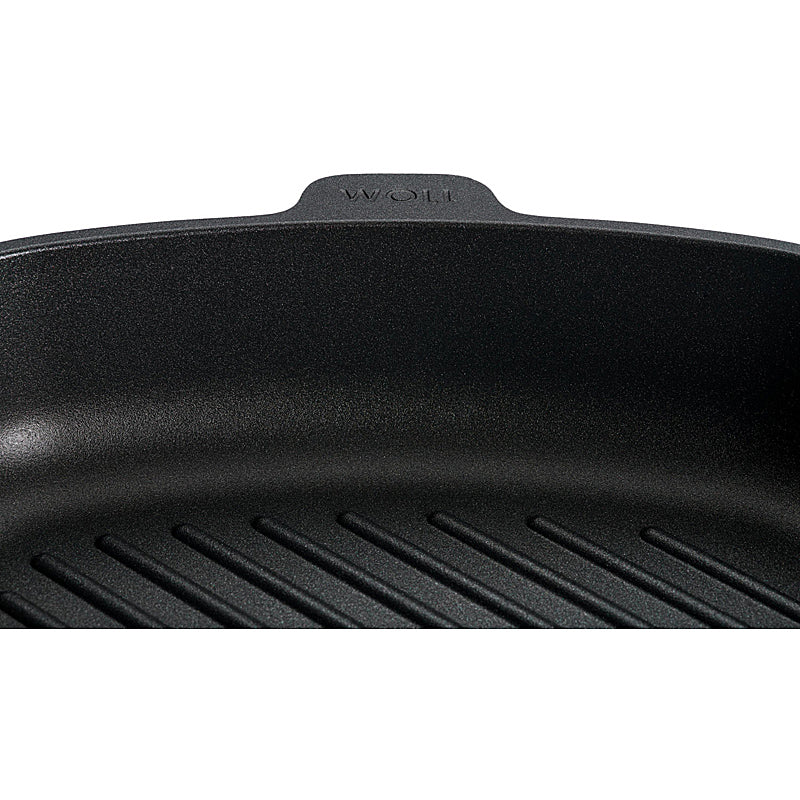 WOLL Nowo Induktion Line Guss-Steakpfanne, viereckig 28 x 28 cm; 6,5 cm hoch mit Rillen 1628-1IL