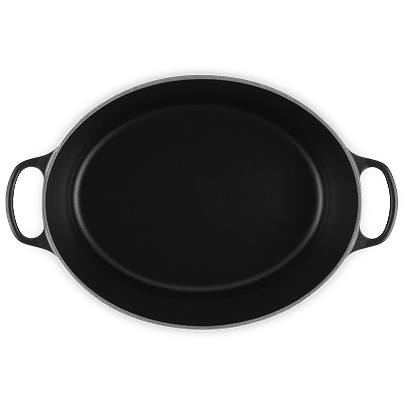 Le Creuset Bräter Signature oval 33cm Schwarz matt innen & außen