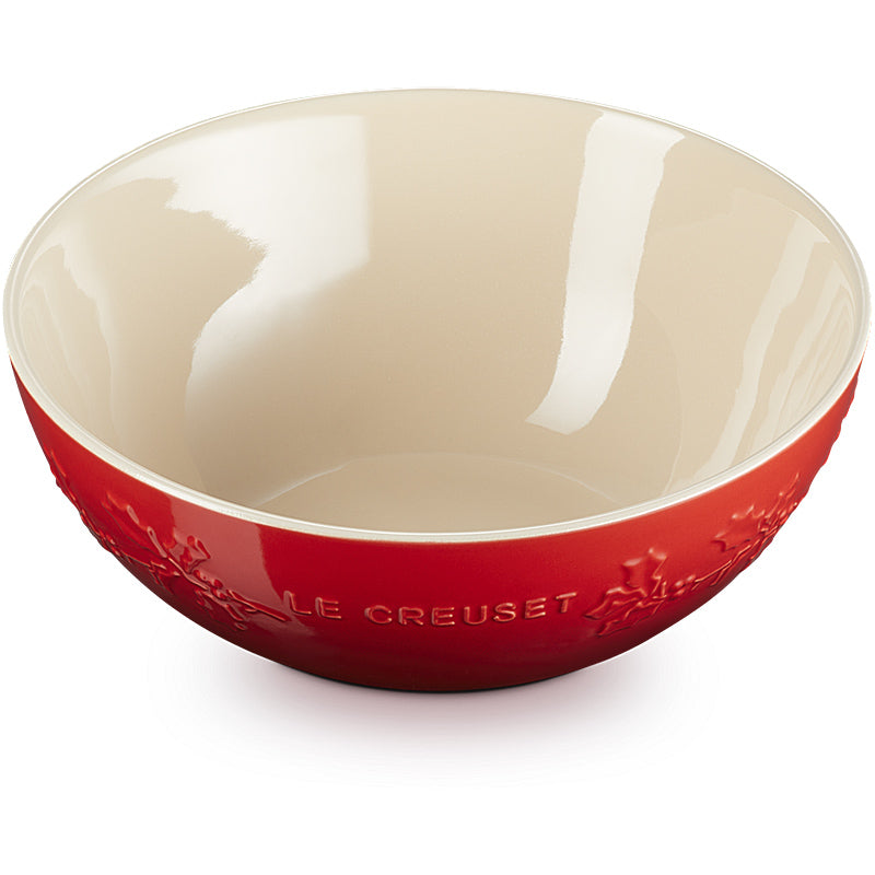 Le Creuset Servierschüssel Holly 25 cm Kirschrot