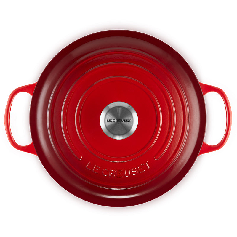 Le Creuset Bräter Signature hoch 26 cm Kirschrot