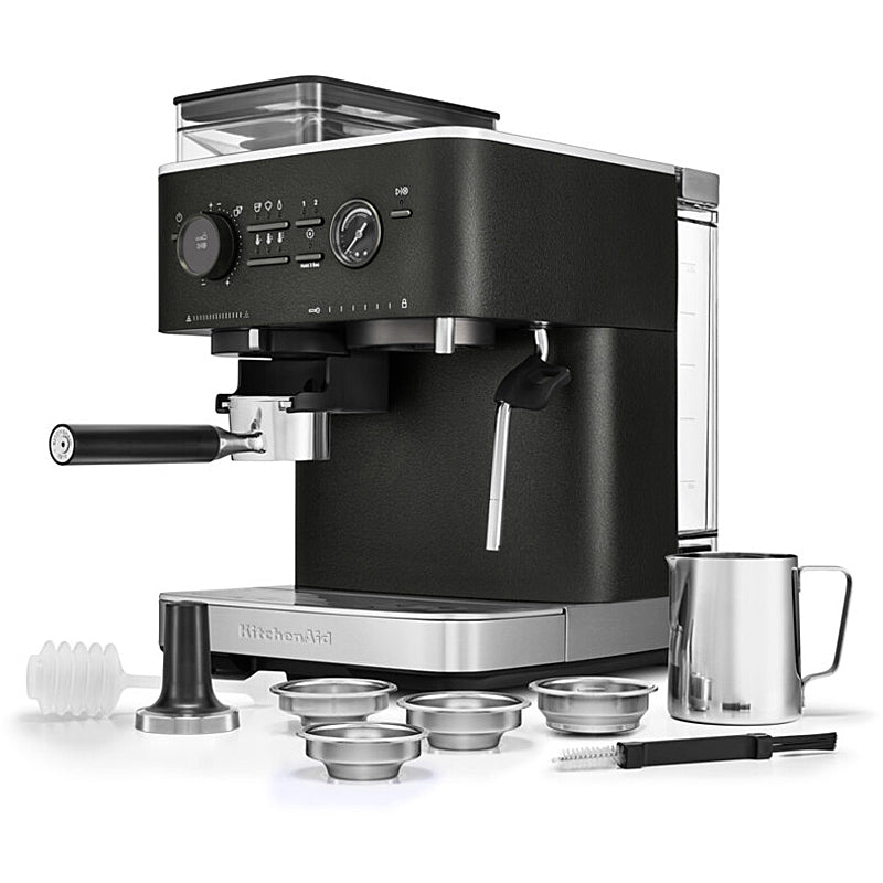 Kitchenaid 5KES6551EBK Halbautomatische Espressomaschine mit Mühle ARTISAN Farbe: Gusseisen Schwarz