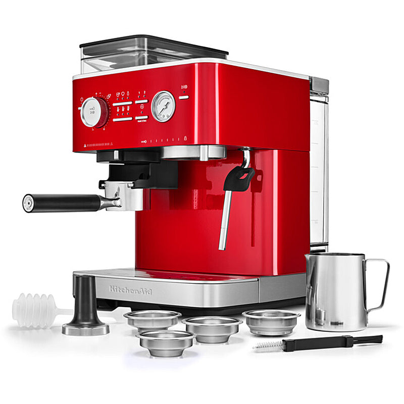 Kitchenaid 5KES6551ECA Semi-automatic espresso machine with grinder ARTISAN Color: Candy Apple Red