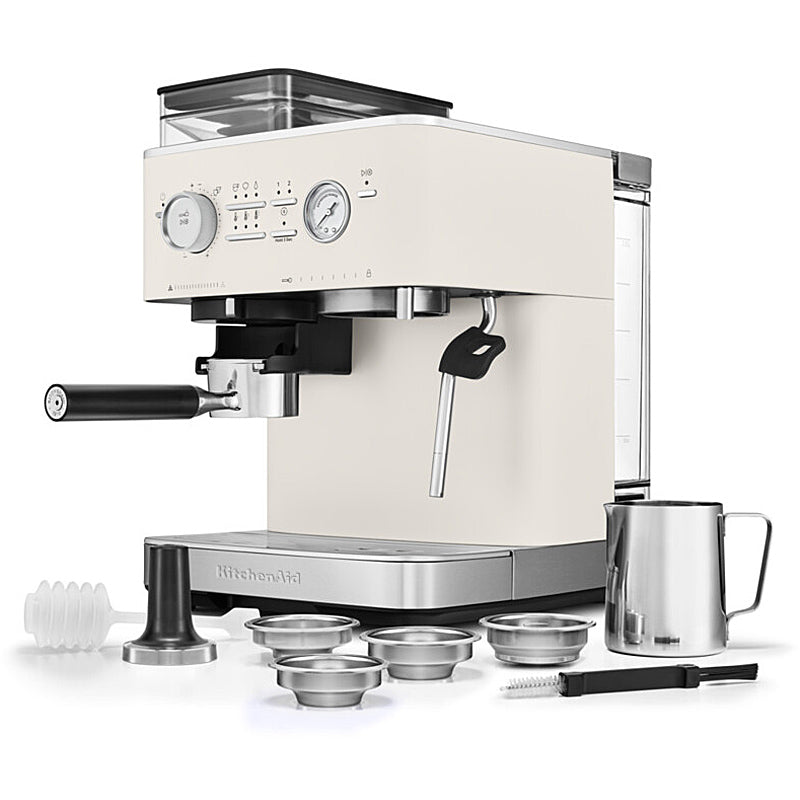 Kitchenaid 5KES6551EPL Halbautomatische Espressomaschine mit Mühle ARTISAN Farbe: Porcelain White