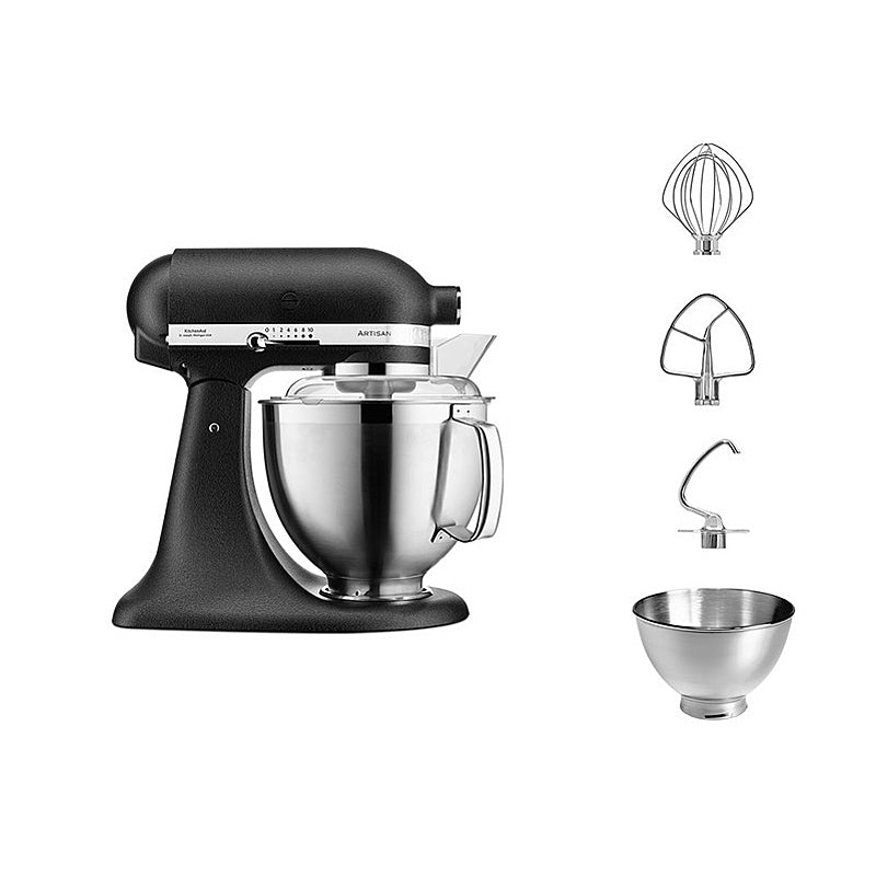 KitchenAid 5KSM185PSEBK Küchenmaschine 4,8L in Gusseisen Schwarz – Zubehör & Profiqualität