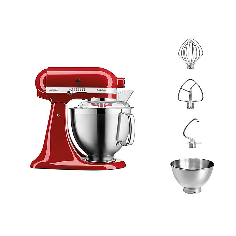 KitchenAid 5KSM185PSEER Küchenmaschine 4,8L in Empire Rot – Zubehör inklusive