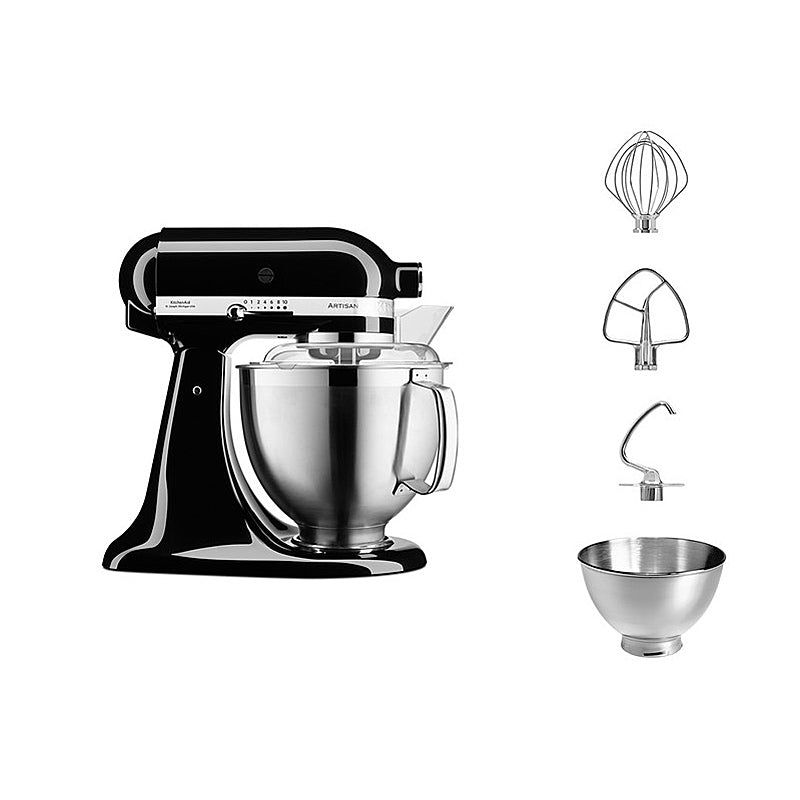 KitchenAid 5KSM185PSEOB Küchenmaschine 4,8L in Onyx Schwarz – Zubehör inklusive