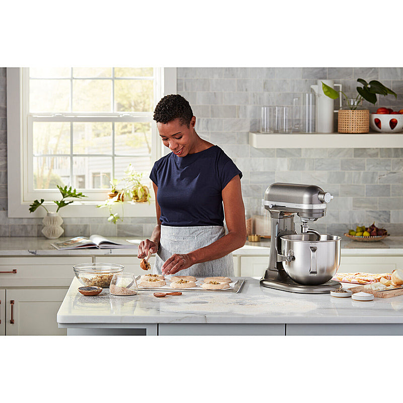 KitchenAid 5KSM70SHXEMS Küchenmaschine 6,6 L ARTISAN mit Schüsselheber Farbe Medaillon Silber