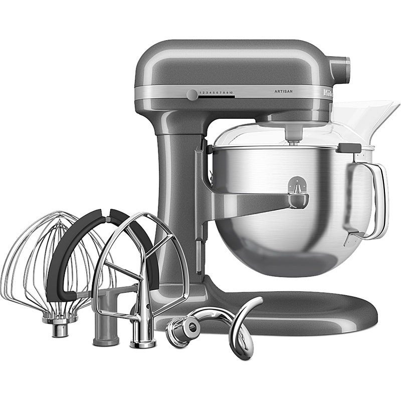 KitchenAid 5KSM70SHXEMS Küchenmaschine 6,6 L ARTISAN mit Schüsselheber Farbe Medaillon Silber