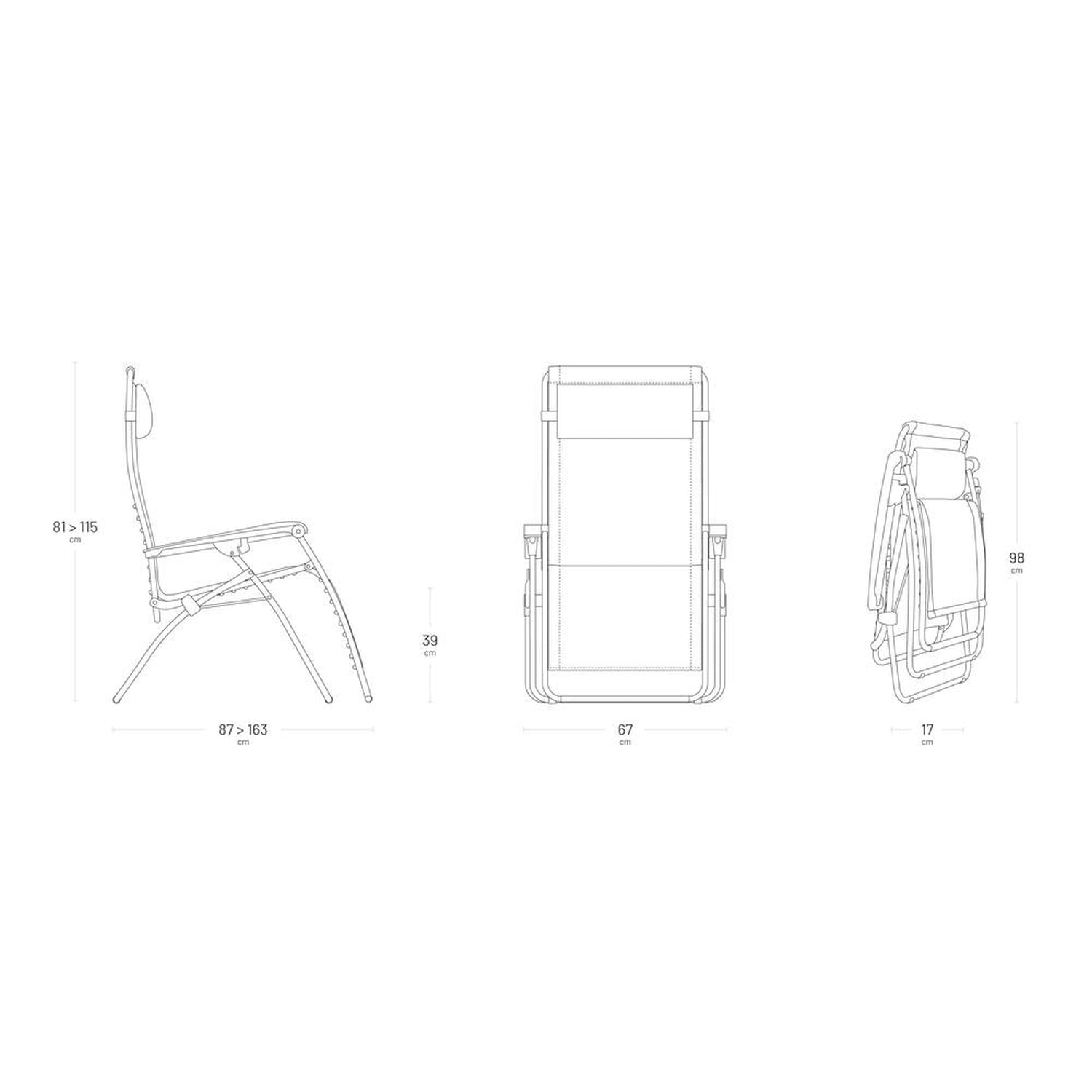 Lafuma RSX Clip Light Comfort Relaxliege Farbe: DENIM TUBE TITANE LFM2054-9928