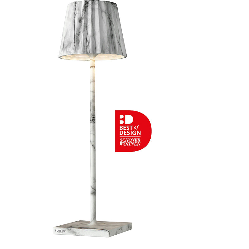 Sompex-Lighting TROLL 2.0 battery-powered table lamp marble