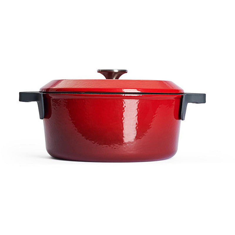 WOLL Kasserolle 24cm Gusseisen mit Silikongriffschutz 4,2l 124CI-010 Chili Red