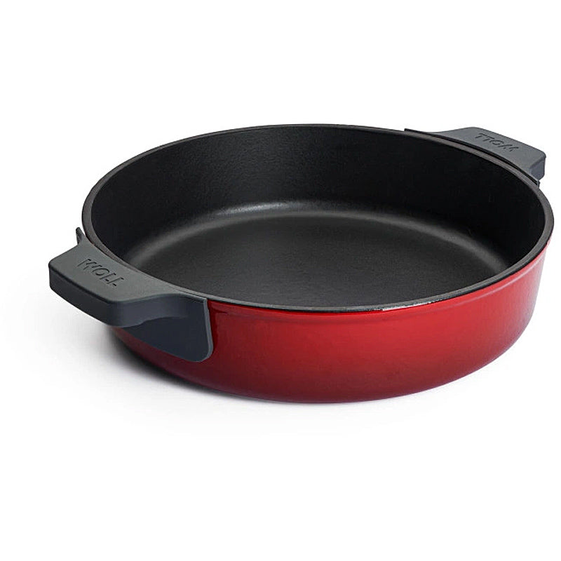 WOLL Kasserolle 28cm Gusseisen mit Silikongriffschutz 3,7l Chili Red 828CI-010