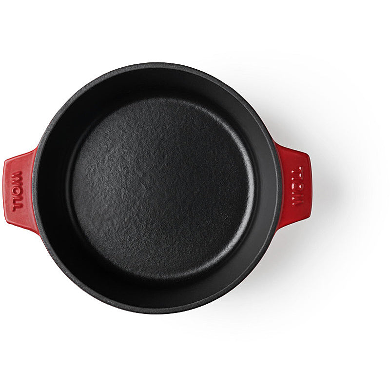 WOLL Kasserolle 24cm Gusseisen mit Silikongriffschutz 4,2l 124CI-010 Chili Red
