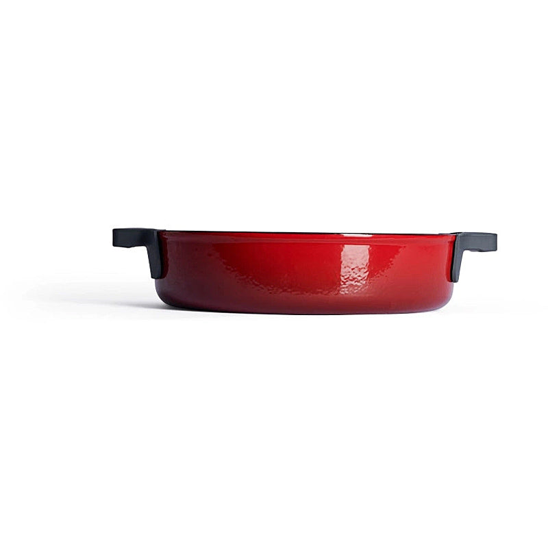 WOLL Kasserolle 28cm Gusseisen mit Silikongriffschutz 3,7l Chili Red 828CI-010