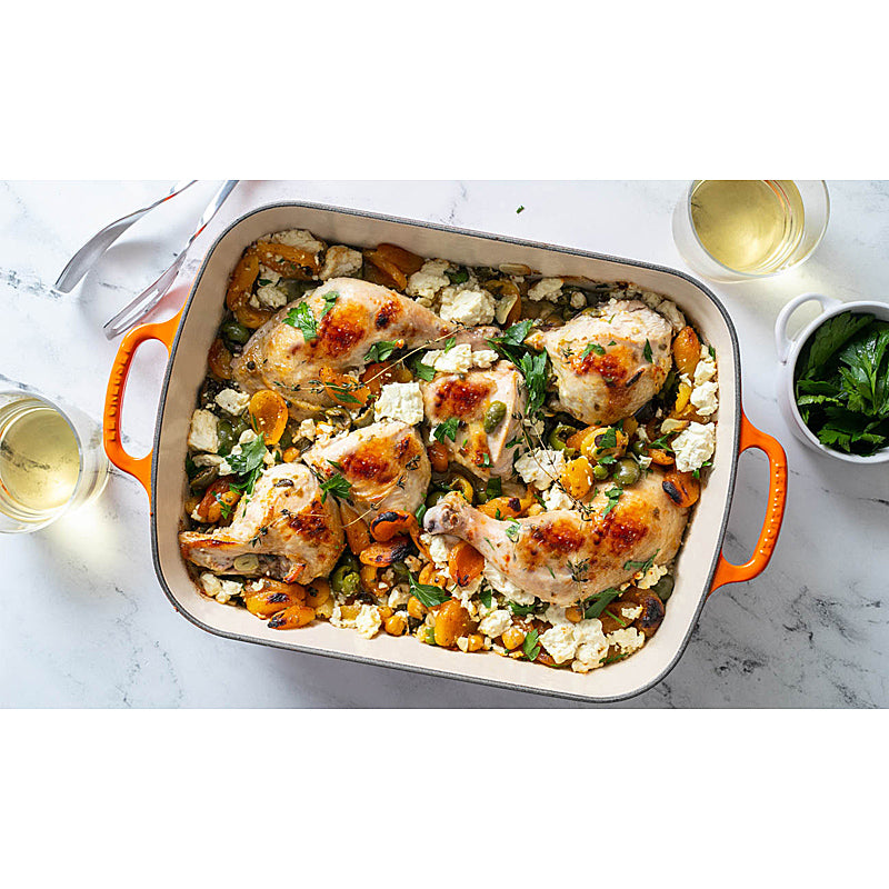 Le Creuset Bratreine Signature rechteckig 33cm Ofenrot