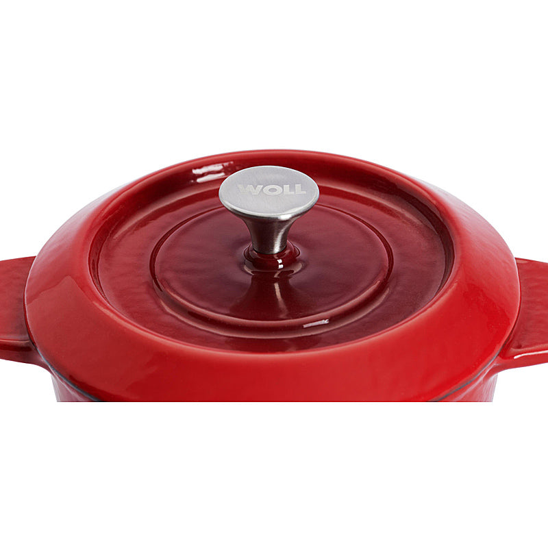 Woll Cast Iron Mini Casserole with Lid, 2-piece Set 110CI-010 Chili Red