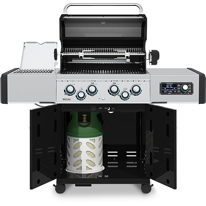 Broil King REGAL Q 490 IR iQue smart gas grill including rotisserie set
