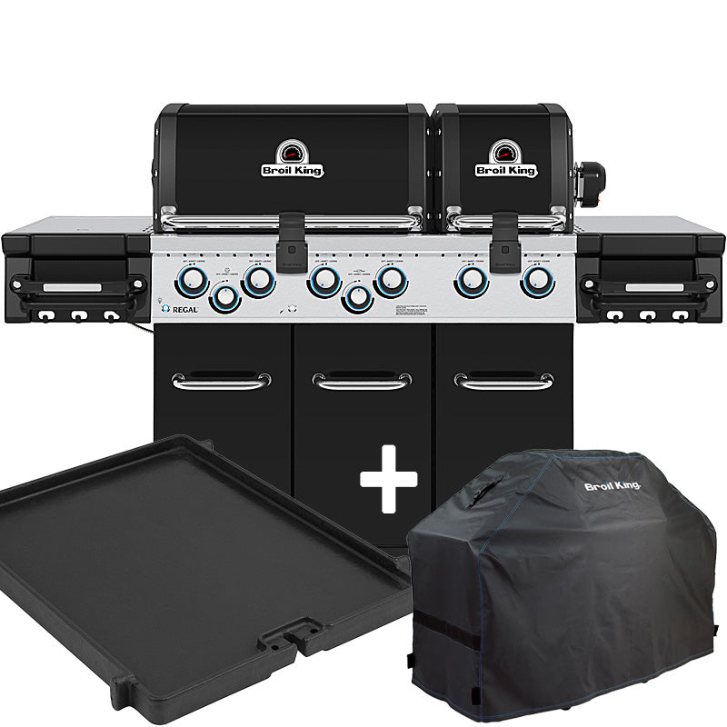 Broil King Regal 690 Schwarz Gasgrill Bundle Gussplatte und Schutzhülle inklusive