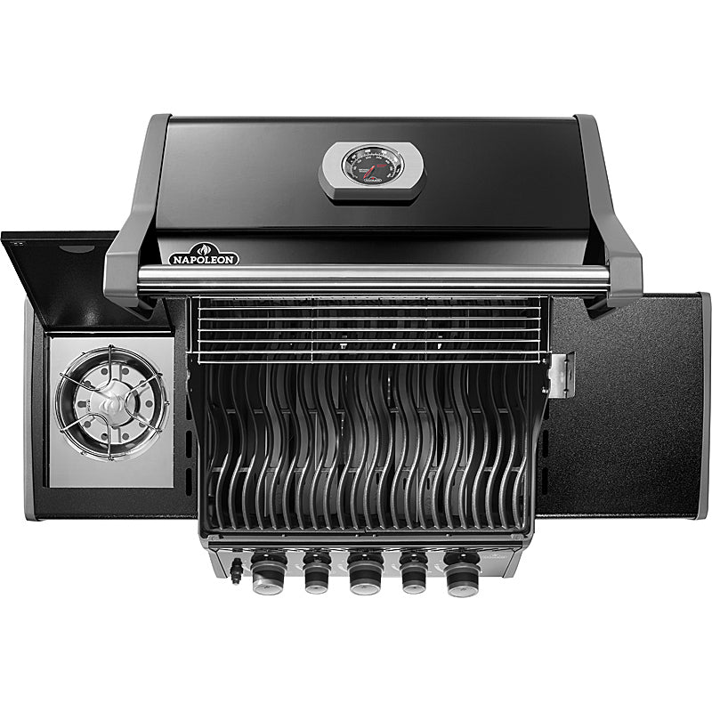 Napoleon Rogue 425 Gasgrill mit Heck- und Seitenbrenner, Schwarz, inkl. Drehspieß