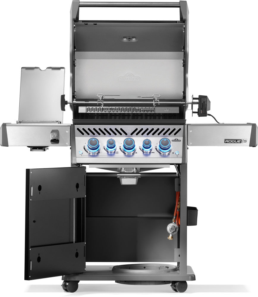 Napoleon Rogue PRO-S 425 Gasgrill mit Gußrosten, Schwarz, inkl. Drehspieß