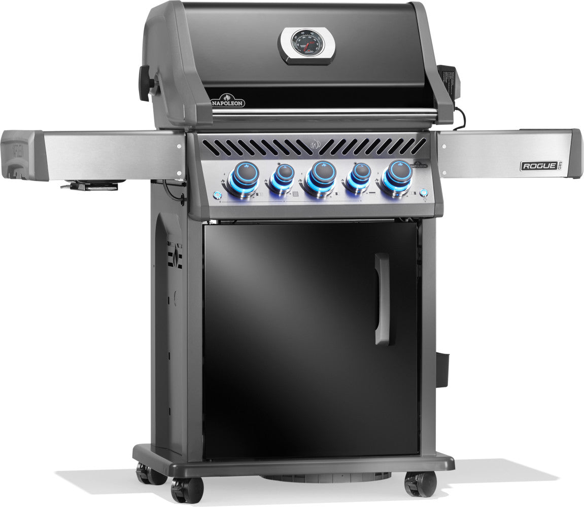 Napoleon Rogue PRO-S 425 Gasgrill mit Gußrosten, Schwarz, inkl. Drehspieß
