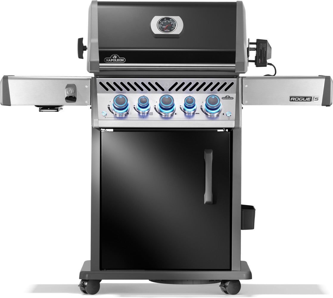 Napoleon Rogue PRO-S 425 Gasgrill mit Gußrosten, Schwarz, inkl. Drehspieß