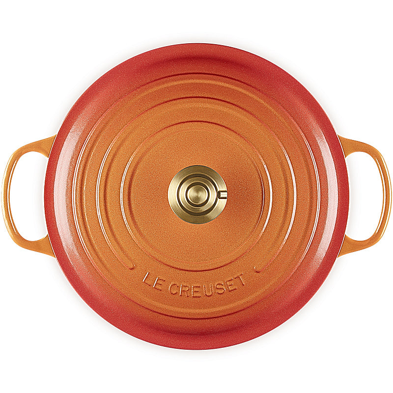 Le Creuset Bräter Signature rund 24 cm Flamme Dorée