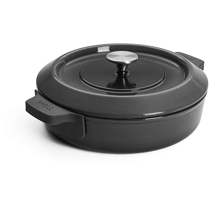 WOLL Kasserolle 28cm Gusseisen mit Silikongriffschutz 3,7l Carbon Grey 828CI-030