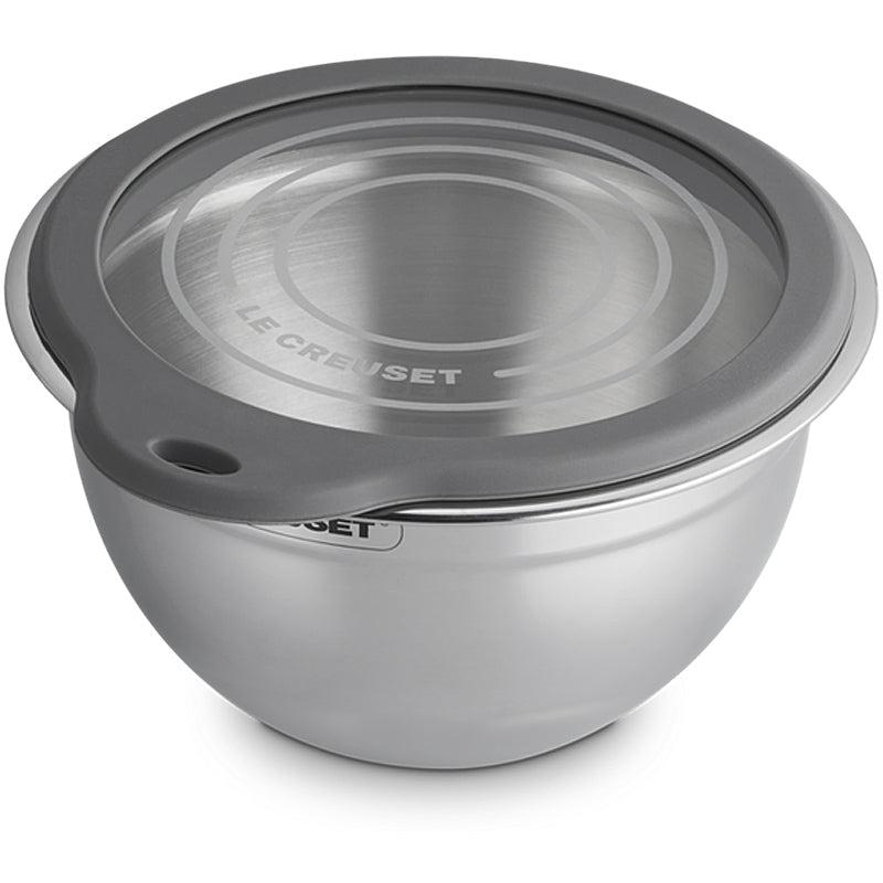 Le Creuset Edelstahlschüssel ml Glasdeckel 27 cm