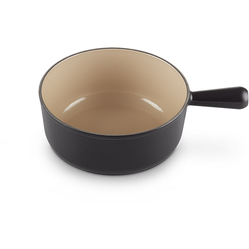 Le Creuset Caquelon Tradition 20 cm Schwarz matt