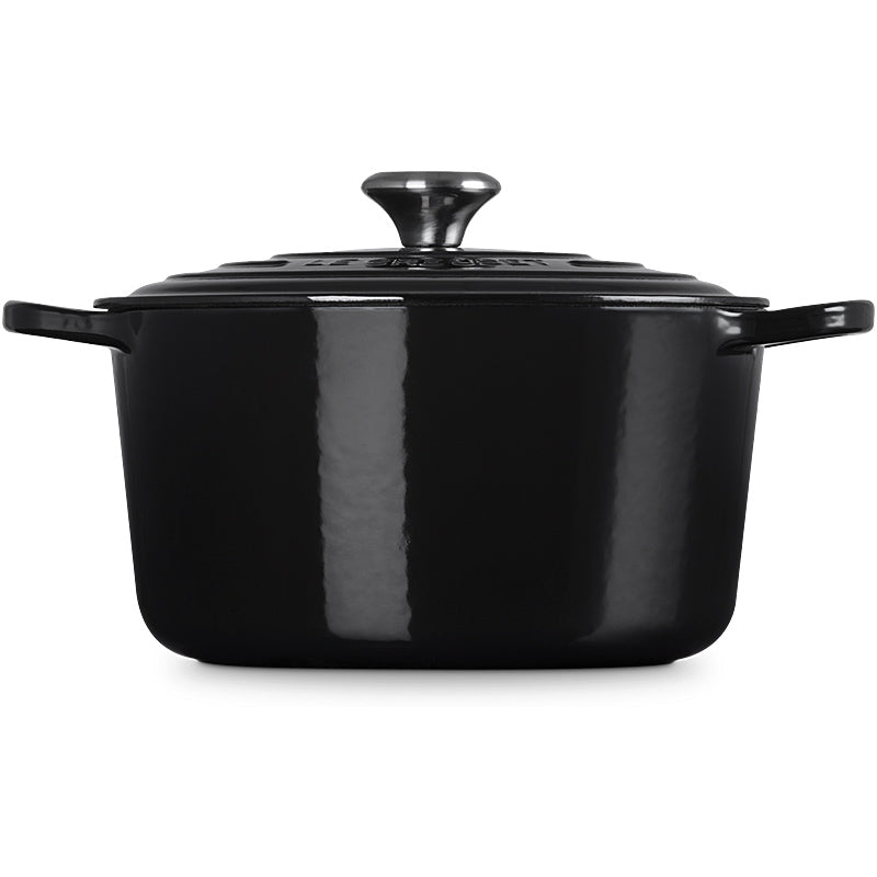 Le Creuset Bräter Signature hoch 26 cm Schwarz glänzend