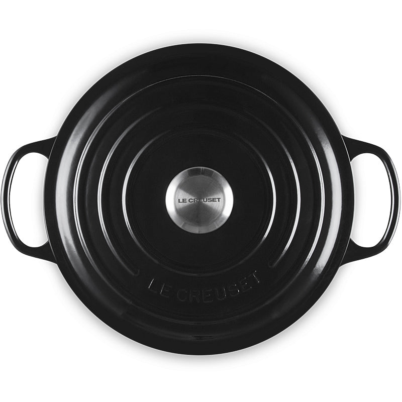 Le Creuset Bräter Signature hoch 26 cm Schwarz glänzend
