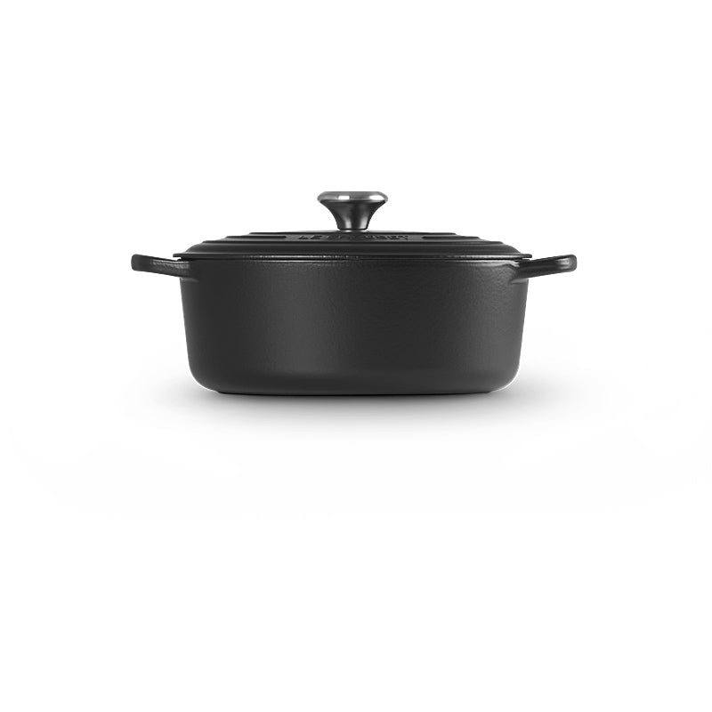 Le Creuset Bräter Signature oval 33cm Schwarz matt innen & außen