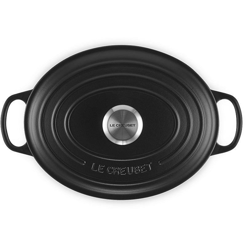 Le Creuset Bräter Signature oval 33cm Schwarz matt innen & außen