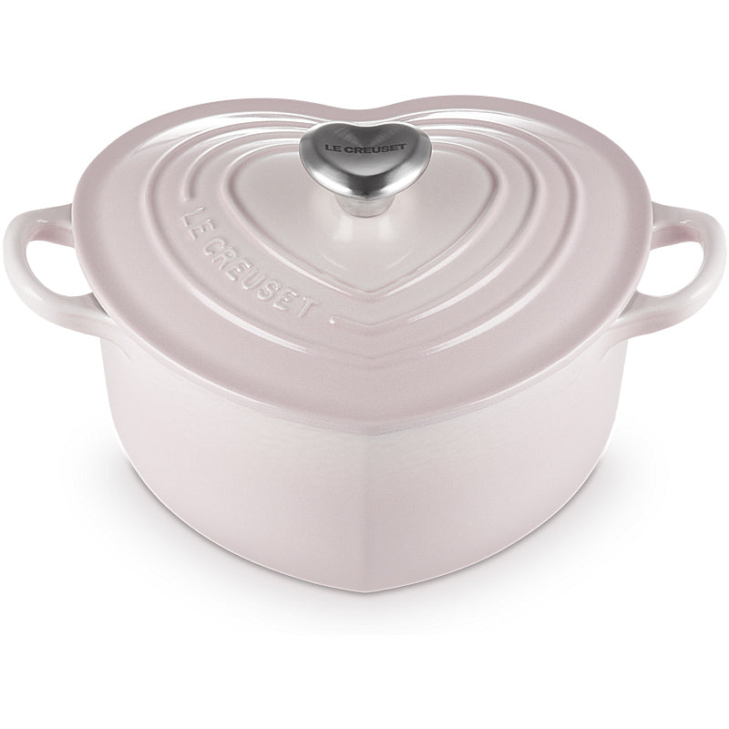 Le Creuset Herzbräter mit Herzknauf 20 cm Shell Pink