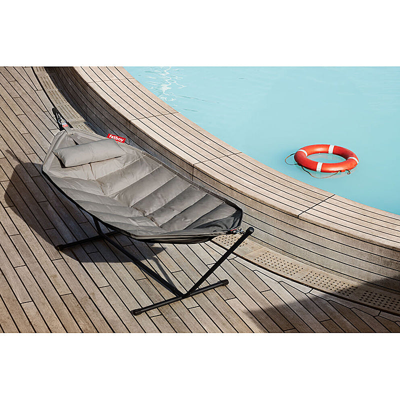 Fatboy headdemock superb grey taupe incl. pillow & rack black & Gratis Abdeckung