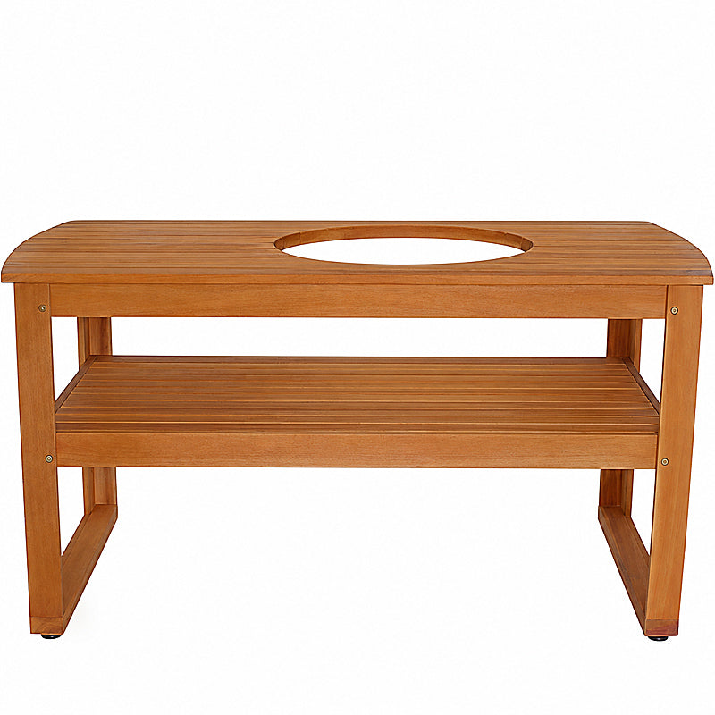 Big Green Egg table made of eucalyptus wood XL - exclusive wheels