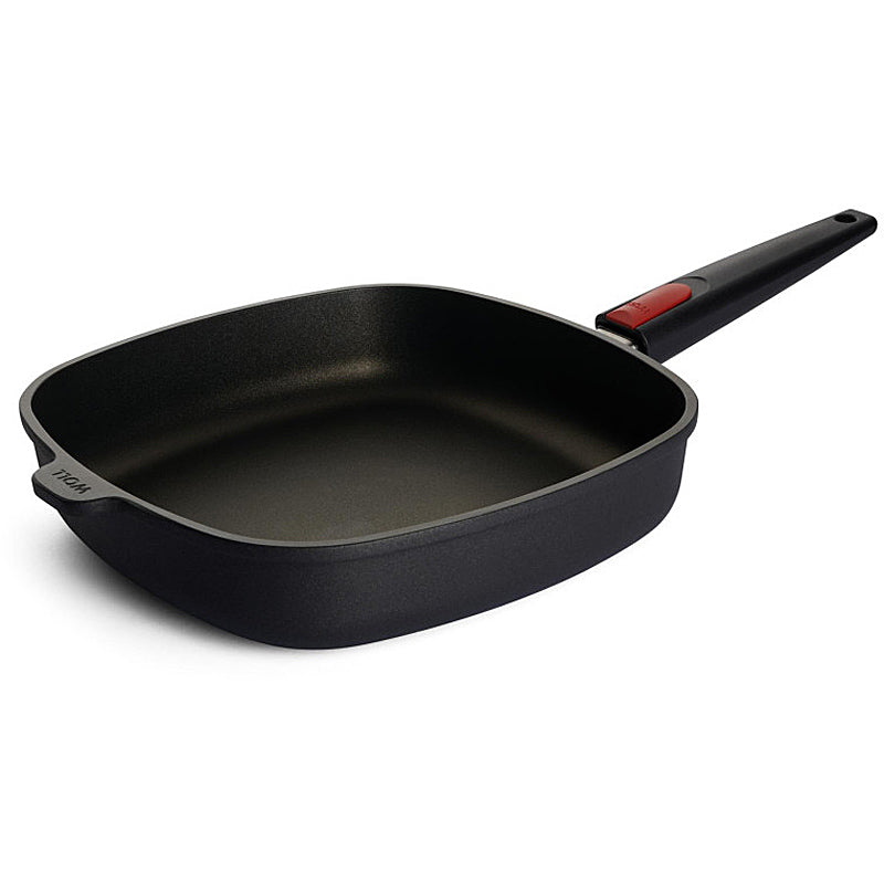 WOLL NOWO INDUCTION LINE cast iron pan, square 28 x 28 cm; 6.5 cm high; with removable handle 1628IL