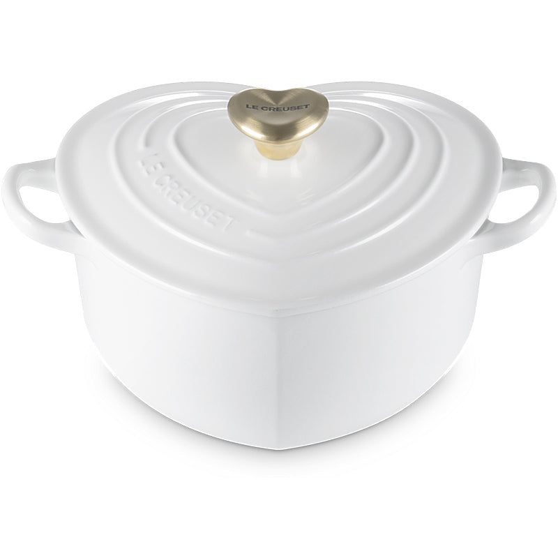 Le Creuset Herzbräter mit Herzknauf 20 cm White