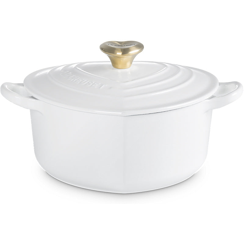 Le Creuset Herzbräter mit Herzknauf 20 cm White