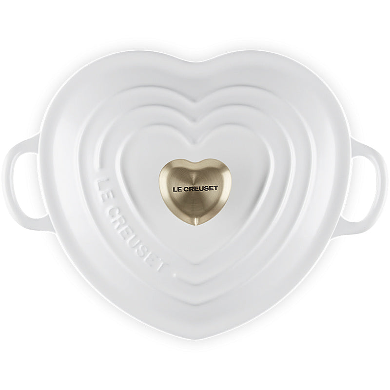Le Creuset Herzbräter mit Herzknauf 20 cm White