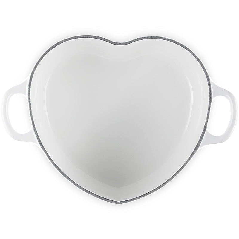 Le Creuset Herzbräter mit Herzknauf 20 cm White